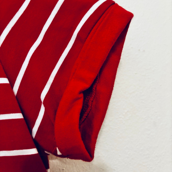Lulus Red & White Striped Mini T-Shirt Dress S - Picture 8 of 10
